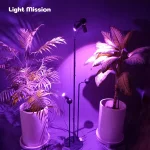 نمای از روبرو چراغ رشد گیاه لایت میژن مدل سان رایز ۳۰ وات با رنگ نوری بنفش فول اسپکتروم بهمراه ppfd و ppf قابل توجه برای گیاهان آپارتمانی